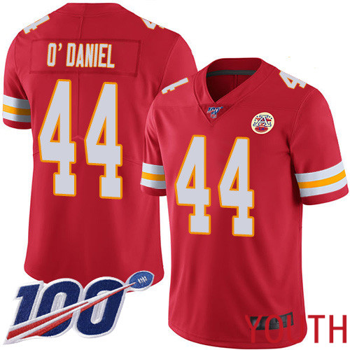 Youth Kansas City Chiefs 44 ODaniel Dorian Red Team Color Vapor Untouchable Limited Player 100th Season Nike NFL Jersey